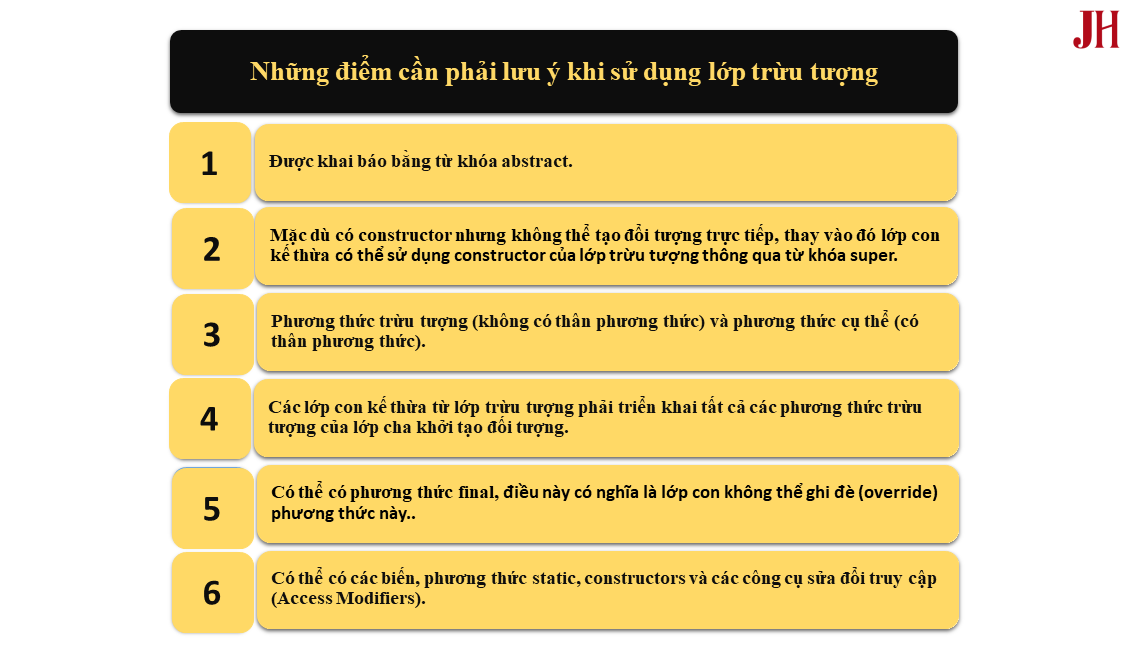 Những điểm cần lưu ý khi sử dụng lớp trừu tượng Những điểm cần lưu ý khi sử dụng lớp trừu tượng